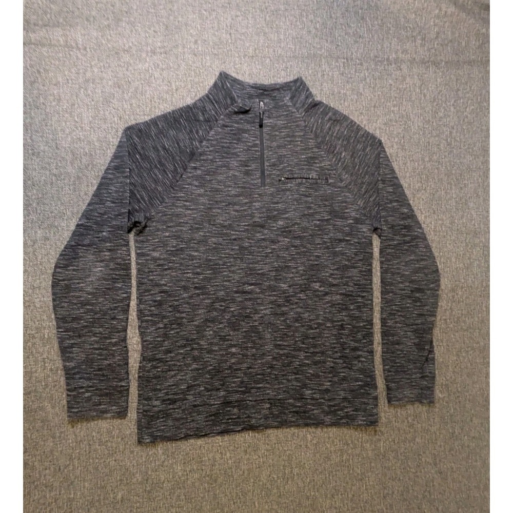 Marc Anthony Gray Quarter Zip Long Sleeve Pullover Gray Sweatshirt Slim Fit M